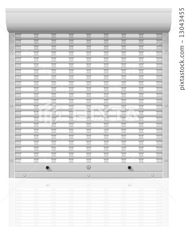metal perforated rolling shutters vector illustration 13043455
