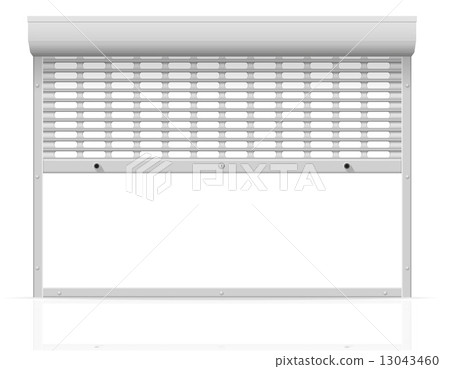 metal perforated rolling shutters vector illustration 13043460