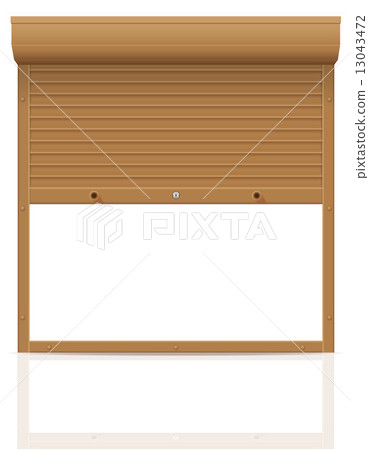 brown rolling shutters vector illustration 13043472