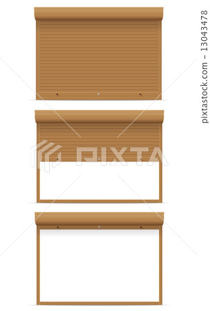 brown rolling shutters vector illustration 13043478