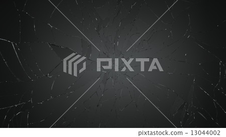 Many pieces of Shattered glass on black Many pieces of Shattered glass on black 13044002