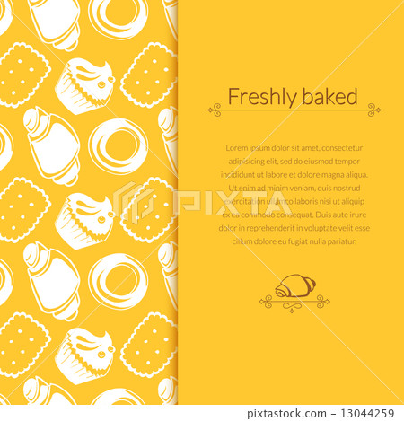 Vector illustration delicious pastries in doodle style with place for text Vector illustration delicious pastries in doodle style with place for text 13044259