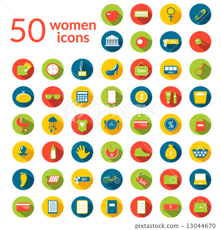 50 woman icons set 50 woman icons set 13044670