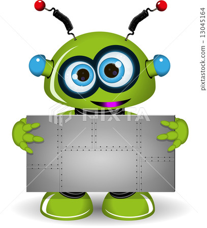 Green Robot with a Metal Background Green Robot with a Metal Background 13045164