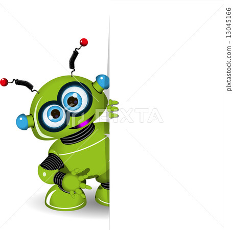 Green Robot and White Background Green Robot and White Background 13045166