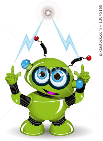 Green Robot and Lightning Green Robot and Lightning 13045169