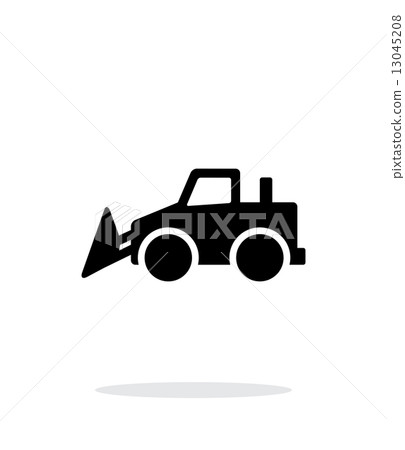 Bulldozer simple icon on white background. 13045208