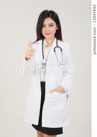 Doctor with thumbs up sign Doctor with thumbs up sign 13045692