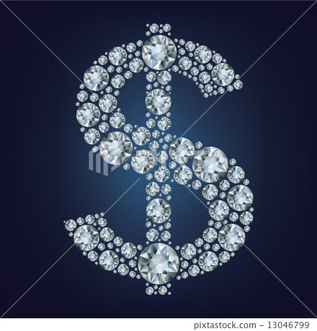 Dollar symbol in diamonds.  13046799