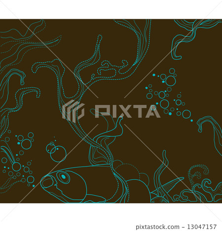 vintage fish and wive ornamental stripes on retro background vintage fish and wive ornamental stripes on retro background 13047157