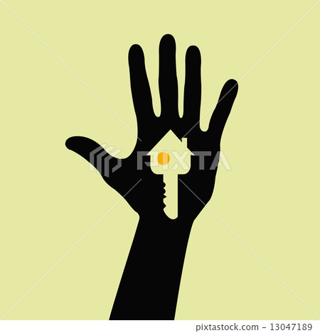 Hand holding a house key - Stock Illustration [13047189] - PIXTA