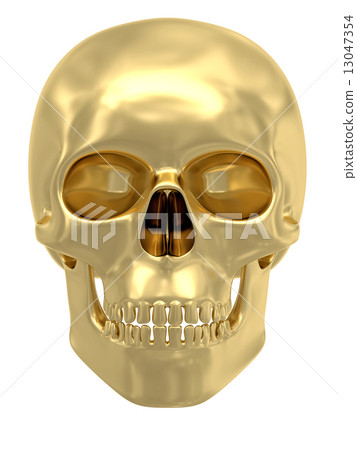 Golden skull isolated on white Golden skull isolated on white 13047354