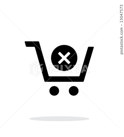 Shopping cart delete simple icon on white background. 13047573