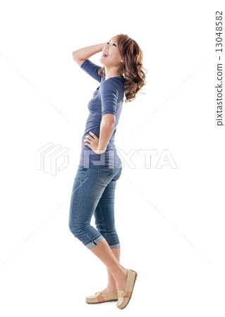 Excited Asian young girl 13048582
