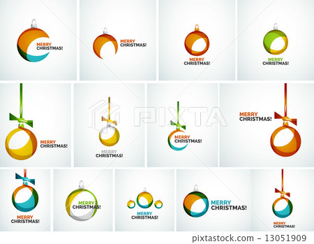 Merry Christmas modern cards - abstract baubles 13051909