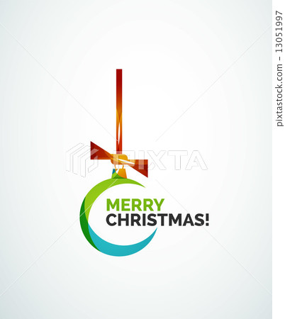 Merry Christmas card - abstract ball, bauble 13051997