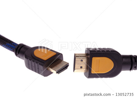 HDMI cable isolated on a white background HDMI cable isolated on a white background 13052735