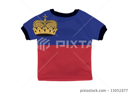 Small shirt with Liechtenstein flag isolated on white background Small shirt with Liechtenstein flag isolated on white background 13052877