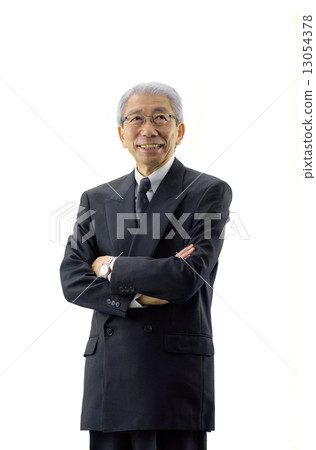 與白色後面衣服的拉丁文的灰色男性商人適合 13054378