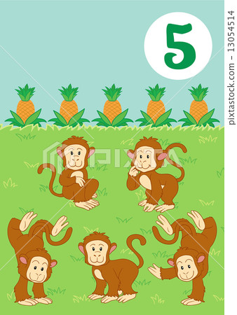 Five cute monkeys Five cute monkeys 13054514