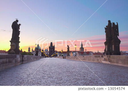 Charles bridge at sunset, Prague Charles bridge at sunset, Prague 13054574