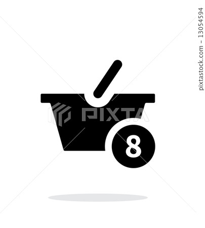 Basket with number simple icon on white background. 13054594