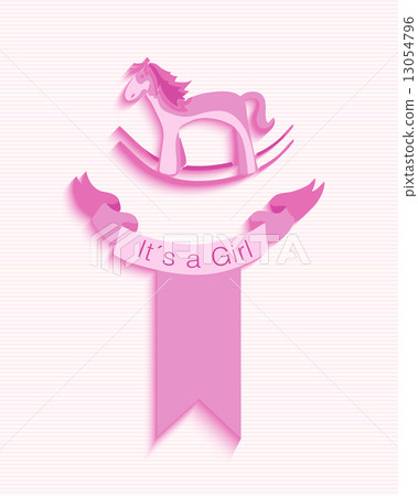 Baby shower girl invitation card design - Stock Illustration [13054796 ...