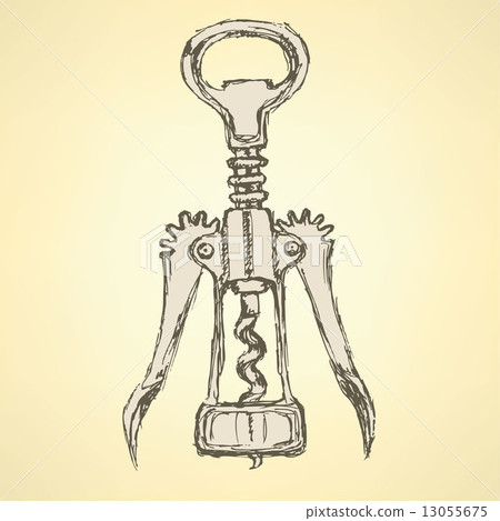Sketch cute corkscrew in vintage style 13055675