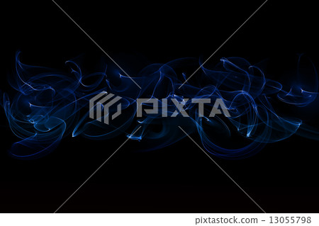 abstract blue smoke isolated on black background 13055798