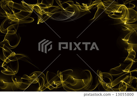 yellow smoke border on black background 13055800