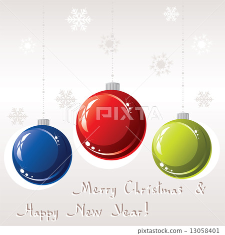 vector greeting card with christmas balls - Stock Illustration ...