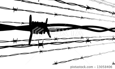 Silhouette of Barbed wire. Silhouette of Barbed wire. 13058406