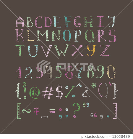 Vector hand drawn doodle font in sketch style - Stock Illustration ...