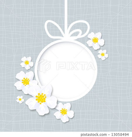 vector spring greeting card with flowers 13058494
