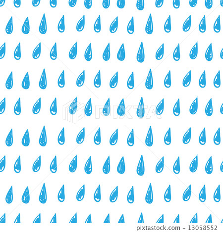 Vector hand drawn raindrops pattern 13058552