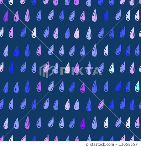 Vector hand drawn raindrops pattern - Stock Illustration [13058557] - PIXTA