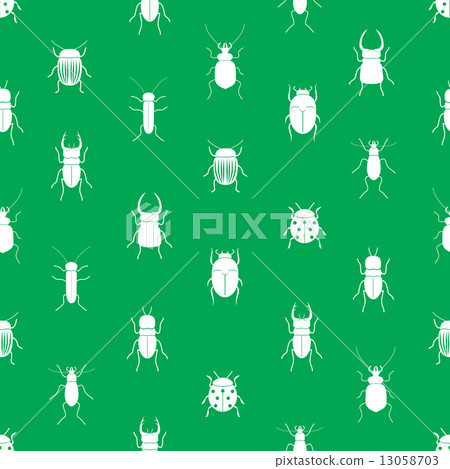 bugs and beetles simple seamless green pattern eps10 13058703
