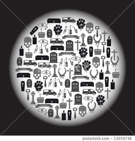 funeral icons set in circle eps10 funeral icons set in circle eps10 13058736