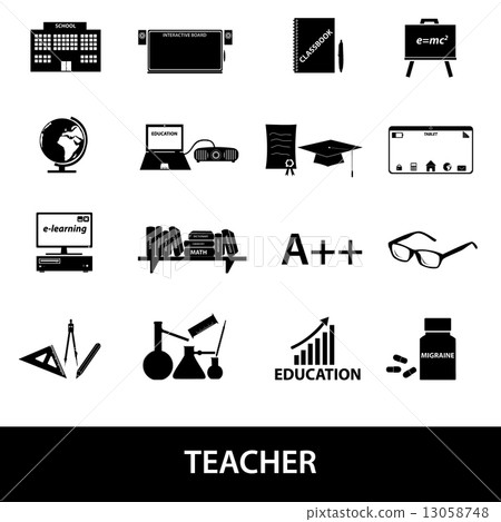 teacher profession and teaching icons eps10 teacher profession and teaching icons eps10 13058748
