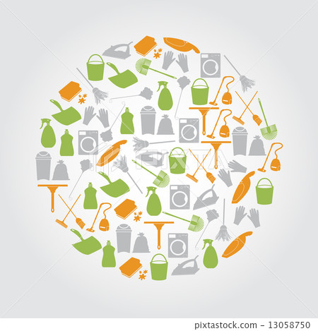 cleaning icons set in circle eps10 cleaning icons set in circle eps10 13058750