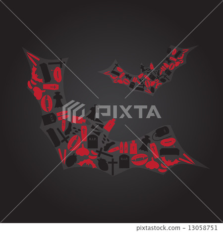 vampire icons in dark bat shape eps10 vampire icons in dark bat shape eps10 13058751