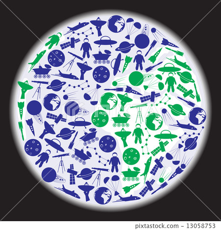 space icons in earth shape eps10 13058753