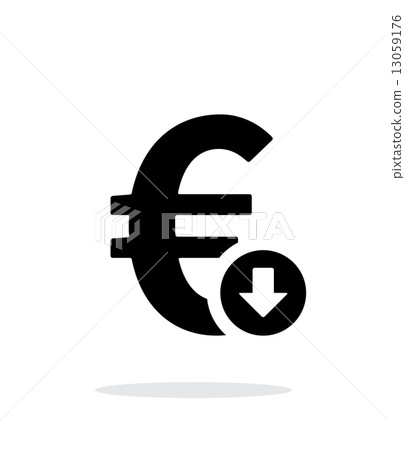 Euro exchange rate down icon on white background. - Stock Illustration ...