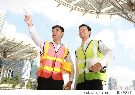 2 business men in construction industry 2 business men in construction industry 13059251