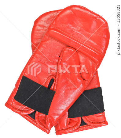 training red boxing gloves isolated on white training red boxing gloves isolated on white 13059323