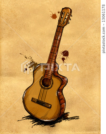 Stock Illustration: Guitar Painting Image