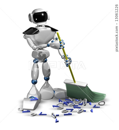 robot with a broom 13061226