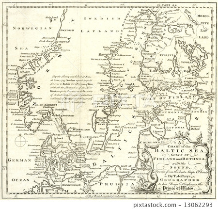 18th century old map "Baltic Sea" 18th century old map "Baltic Sea" 13062293