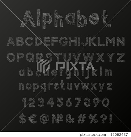 Decorative chalk alphabet. Vector illustratio 13062487