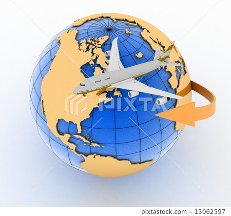 passenger jet airplane travels 13062597